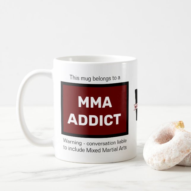 MMA Addict Add Your Name Monogram Initial Coffee Mug (With Donut)