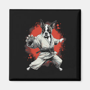 Mma Boston Terrier Dog Karate Magnet