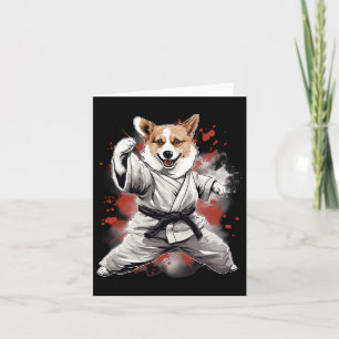 Mma Cardigan Welsh Corgi Dog Karate For Men Women Card