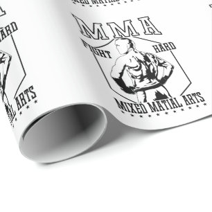 MMA "Fight Hard" fighter Wrapping Paper