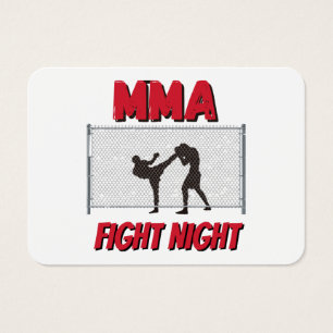 MMA Fight Night text and Silhouette of Two Fighter