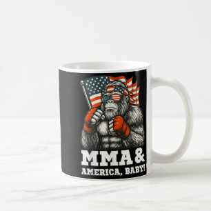 MMA Fighter Bigfoot USA Patriotic American Flag Coffee Mug