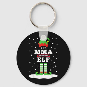 MMA Fighter Elf Matching Family Holiday Cute Snowy Key Ring