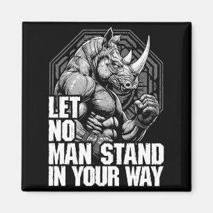 MMA Fighter Rhino Let Man Stand Rhinoceros Martial Magnet