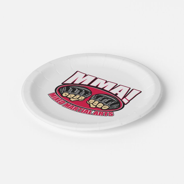 MMA Fists Paper Plate (Angled)