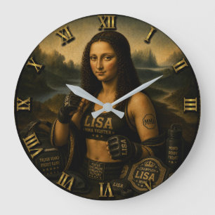 MMA Funny Mona Lisa Large Clock