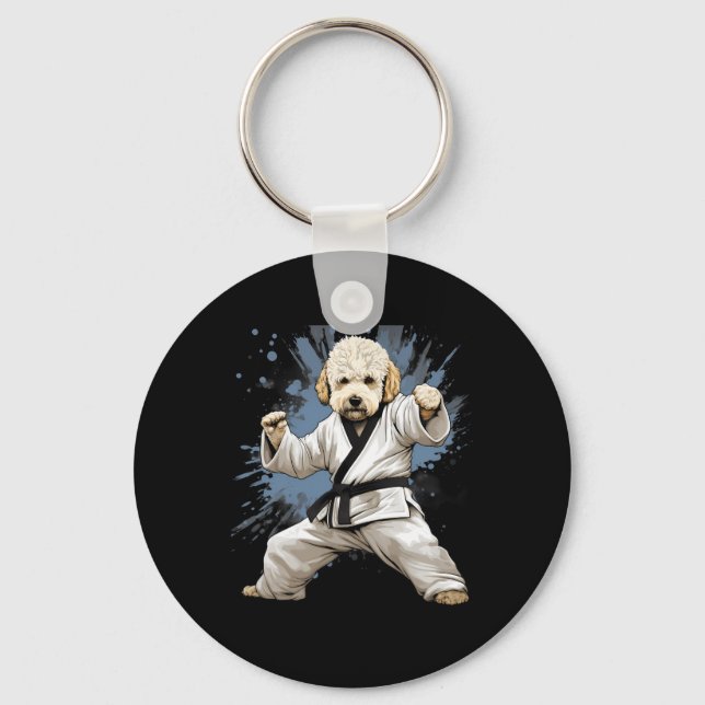 Mma Goldendoodle Dog Karate  Key Ring (Front)