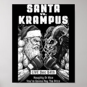 MMA Mixed Martial Arts Funny Christmas Santa Poster