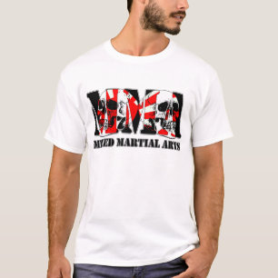 MMA Mixed MArtial Arts Japan Flag & Skulls T-Shirt