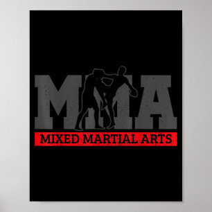 MMA Mixed Martial Arts Jiu Jitsu Kick Boxing Art Poster