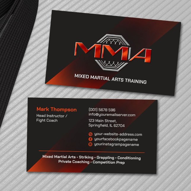 MMA - Mixed Martial Arts Training Business Card (Creator Uploaded)