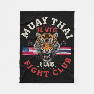 Mma Muay Thai Kickboxing Usa Thailand Tiger Fight- Fleece Blanket
