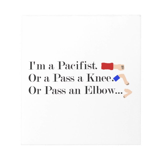 MMA Pacifist Humour Design Notepad (Front)