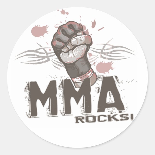 MMA Rocks Classic Round Sticker (Front)