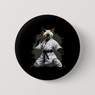Mma Siamese Cat Karate For Men Women Girls Kids  6 Cm Round Badge