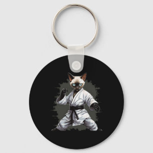 Mma Siamese Cat Karate For Men Women Girls Kids Key Ring