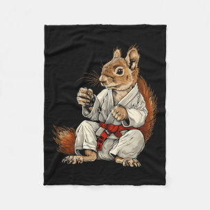 MMA Squirrel Jiu-Jitsu Judo Kickboxing Kung Fu Fleece Blanket