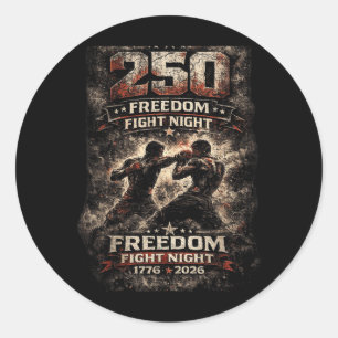 MMA Training Fight Night 250th Anniversary Classic Round Sticker