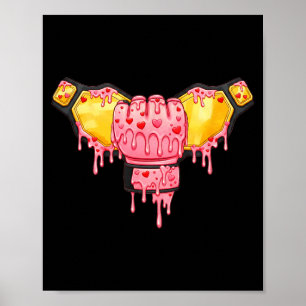 MMA Valentines Day Ice Cream Drip Heart Boys Girls Poster