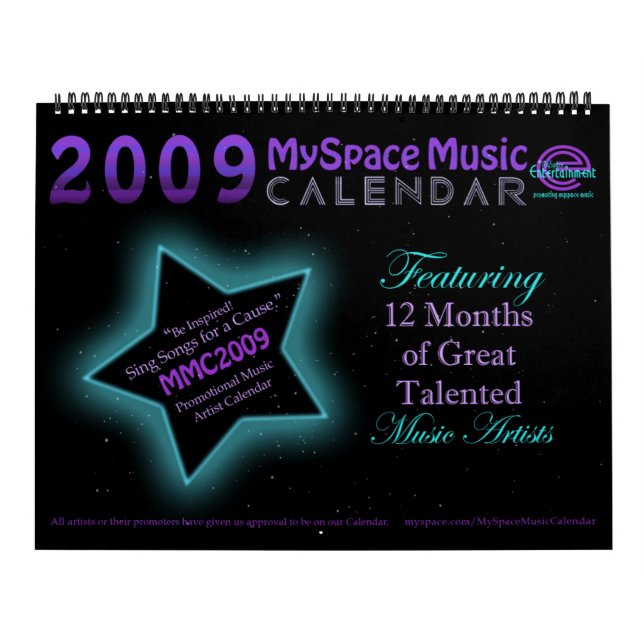 MMC 2009 MYSPACE MUSIC CALENDAR - Original Front (Cover)