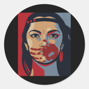 Mmiw Awareness Indigenous Woman Art Stolen Sisters Classic Round Sticker