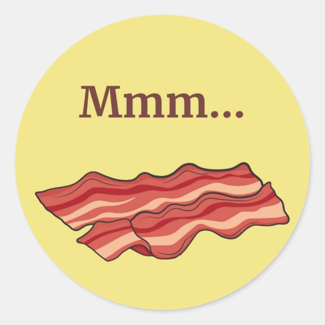 Mmm...Bacon Funny Classic Round Sticker (Front)
