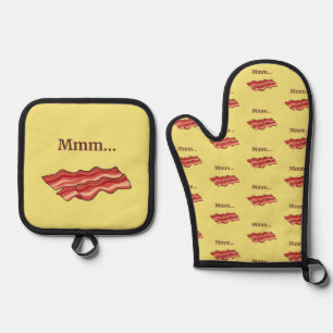 Mmm...Bacon Funny Oven Mitt & Pot Holder Set