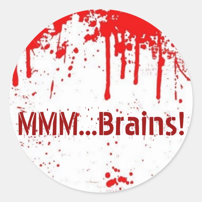 MMM...Brains Classic Round Sticker (Front)