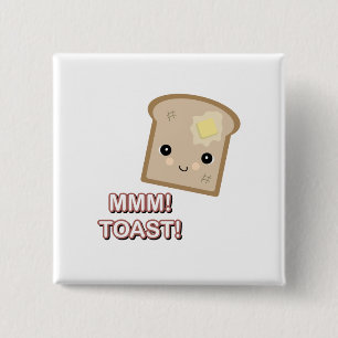 mmm toast 15 cm square badge