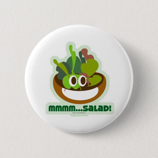 Mmmm Salad 6 Cm Round Badge (Front)