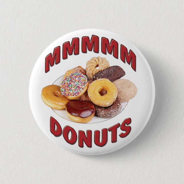 MMMMM DONUTS 6 CM ROUND BADGE (Front)