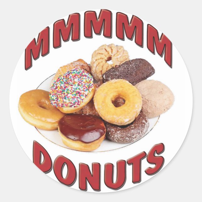 MMMMM DONUTS CLASSIC ROUND STICKER (Front)