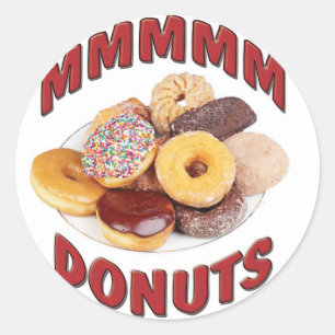 MMMMM DONUTS CLASSIC ROUND STICKER