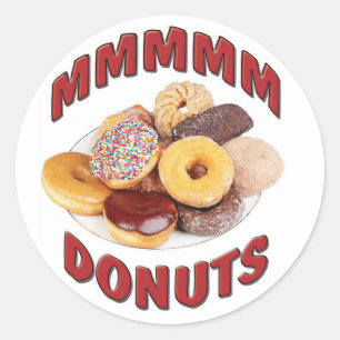 MMMMM DONUTS CLASSIC ROUND STICKER