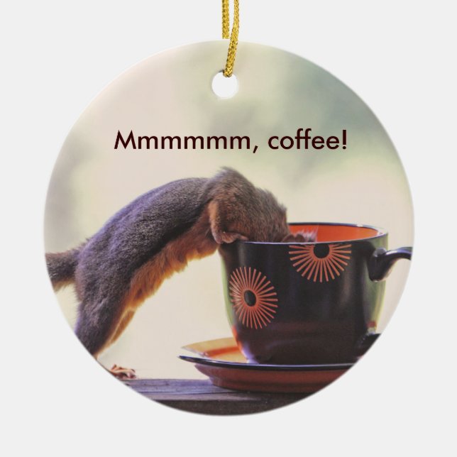 Mmmmmm, Coffee! Ceramic Tree Decoration (Front)