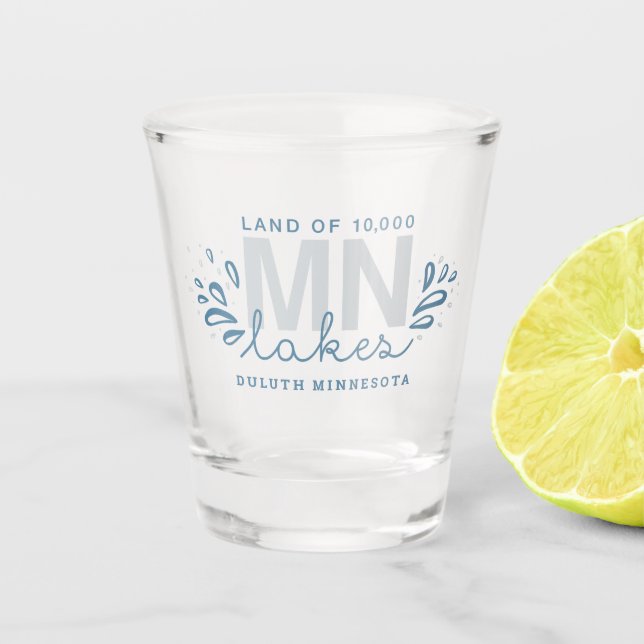 MN 10K Lakes Splash Shot Glass (Front)