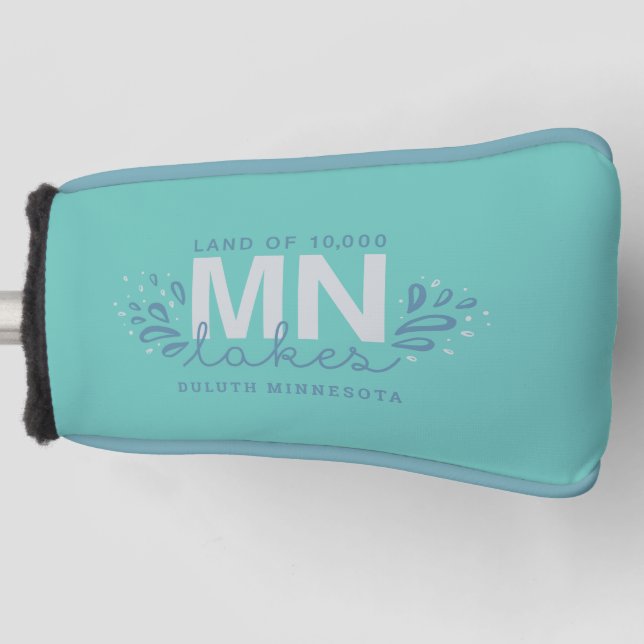 MN 10K Lakes Splash Teal Golf Head Cover (Front)