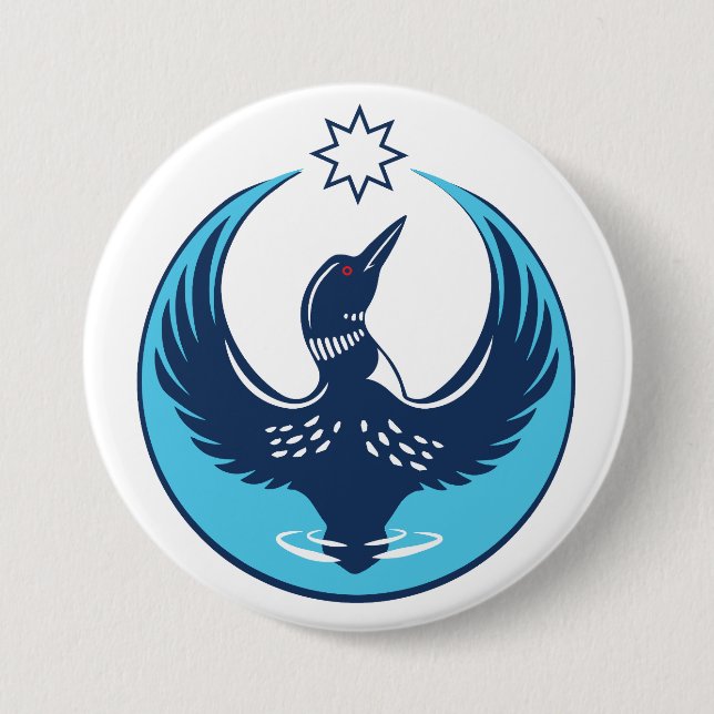 MN Loon Rising 7.5 Cm Round Badge (Front)