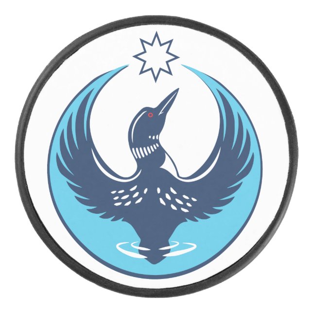 MN Loon Rising Hockey Puck (Front)