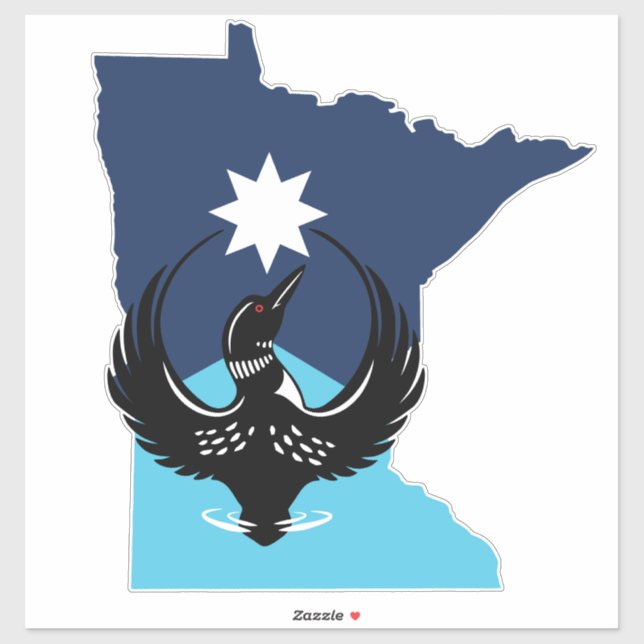 MN Loon Rising - MN State flag (Sheet)