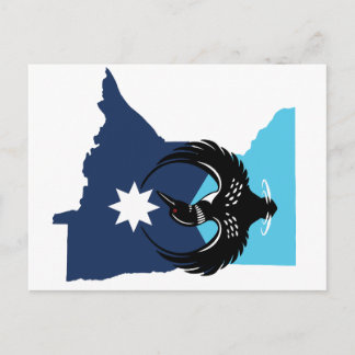 MN Loon Rising - MN State flag Holiday Postcard