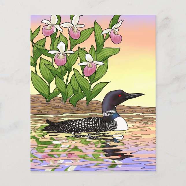 MN State Bird Flower Loon Lady Slipper (Front)