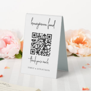 Mnimalist Script Qr Code Honeymoon Fund Wedding