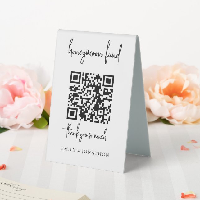 Mnimalist Script Qr Code Honeymoon Fund Wedding (In SItu (Wedding))