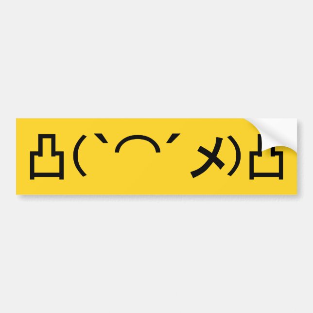 Mo' Angry Emoticon Japanese Kaomoji Bumper Sticker (Front)