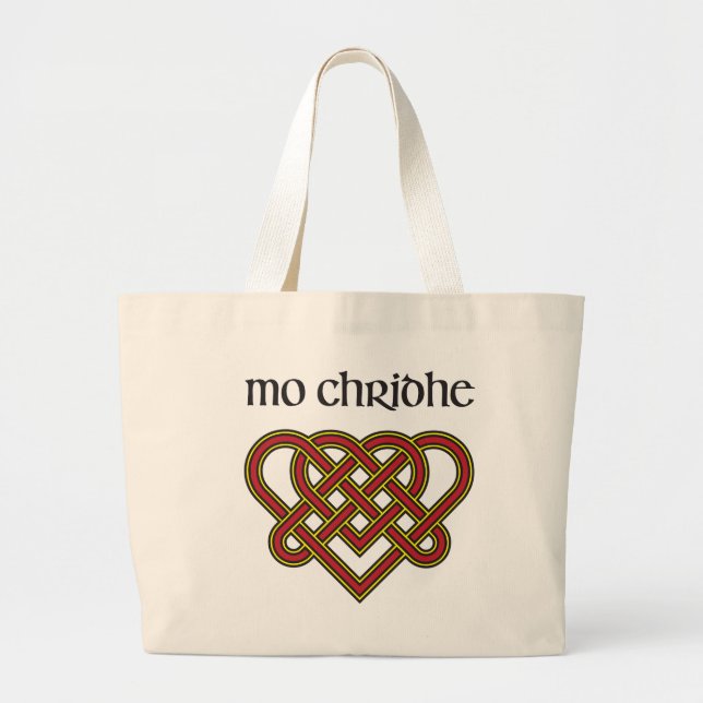 Mo Chridhe - My Heart in Gaelic Large Tote Bag (Front)