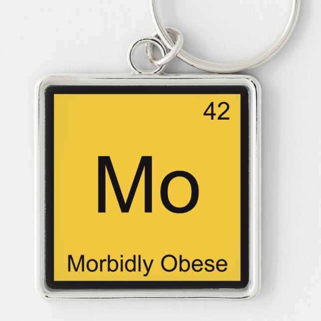 Mo - Morbidly Obese Funny Chemistry Element Tee Key Ring (Front)