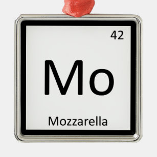 Mo - Mozzarella Cheese Chemistry Periodic Table Metal Ornament