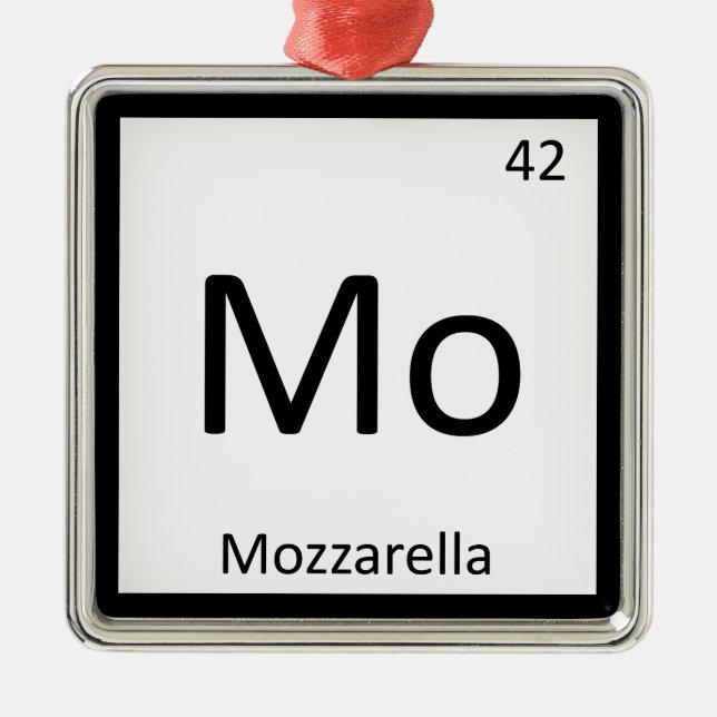Mo - Mozzarella Cheese Chemistry Periodic Table Metal Ornament (Front)