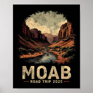 Moab Arches Family Road Trip 2025 Vintage Moab Nat Poster